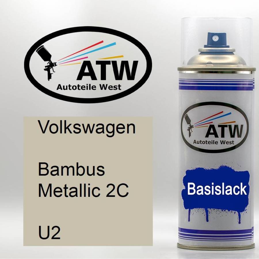 Volkswagen, Bambus Metallic 2C, U2: 400ml Sprühdose, von ATW Autoteile West.